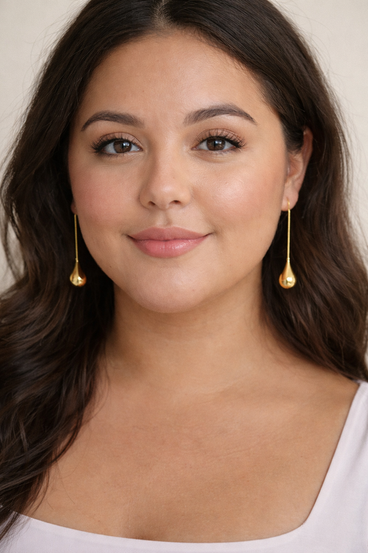 Golden Drop Line Earrings