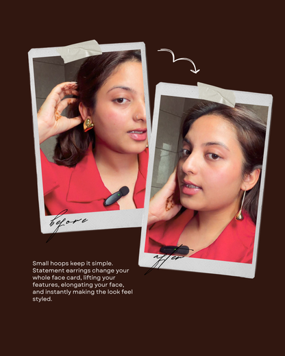Golden Drop Line Earrings