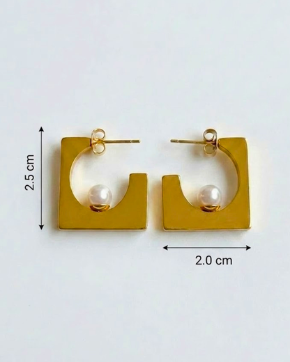 Pearl Square Hoops