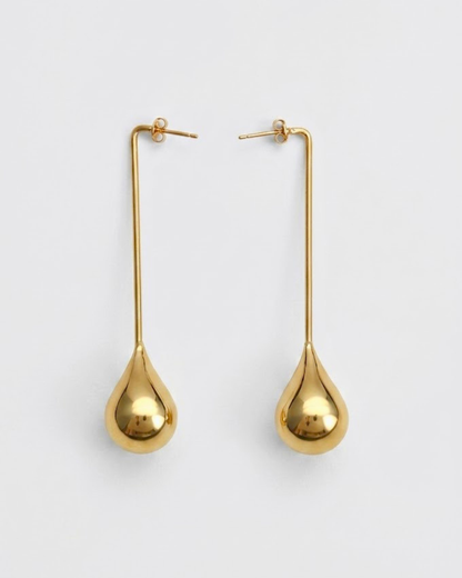 Golden Drop Line Earrings