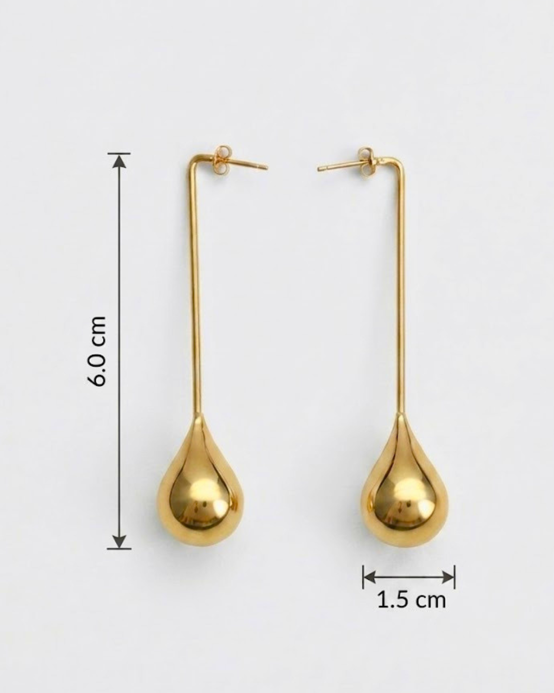 Golden Drop Line Earrings