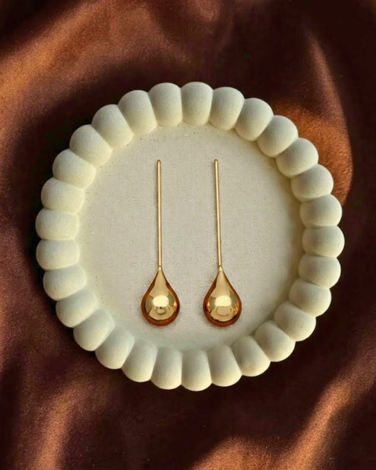 Golden Drop Line Earrings