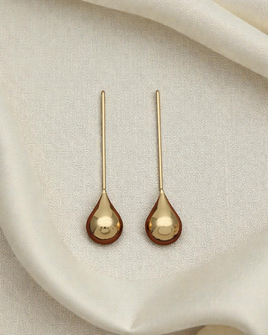 Golden Drop Line Earrings