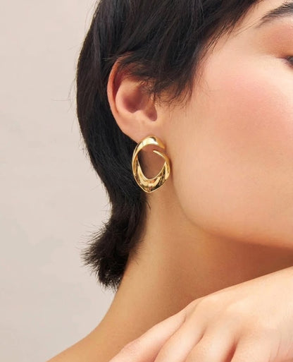 Sculptural Gold Studs