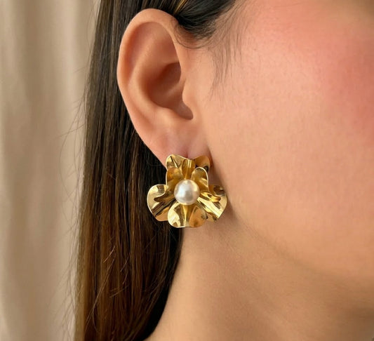Pearl Flower Earrings